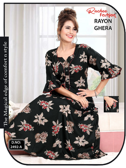 Triveni 090125 Zoya Chikan Anarkali Kurtis Wholesaler Ahmedabad