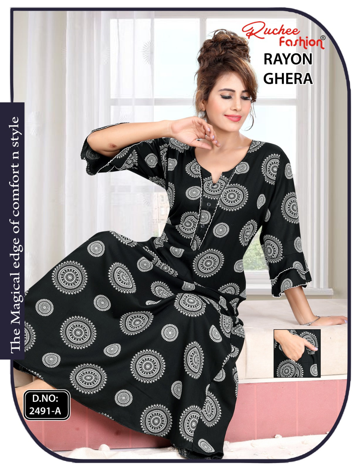 Triveni 090125 Zoya Chikan Anarkali Kurtis Wholesaler Ahmedabad