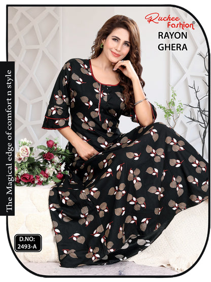 Triveni 090125 Zoya Chikan Anarkali Kurtis Wholesaler Ahmedabad