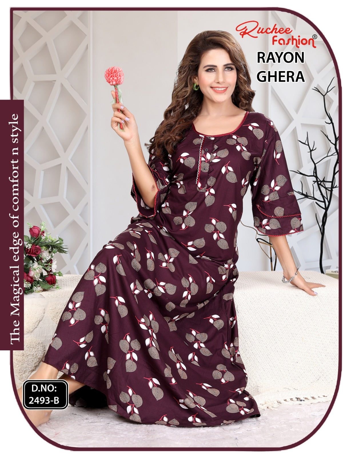 Triveni 090125 Zoya Chikan Anarkali Kurtis Wholesaler Ahmedabad