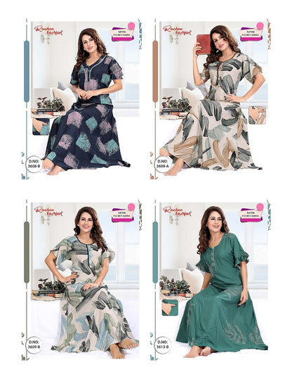 Rayon Ghera 1308 Ruchee Fashion Night Gowns Supplier