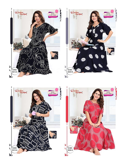 Rayon Ghera 1308 Ruchee Fashion Night Gowns Supplier