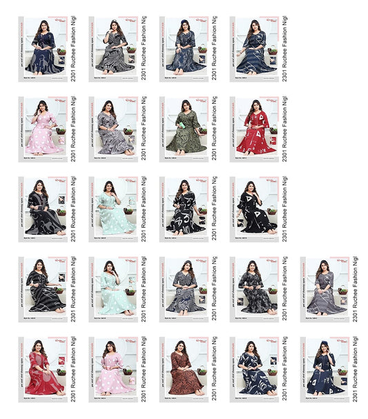 Rayon Ghera 2301 Ruchee Fashion Night Gowns Supplier