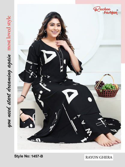 Rayon Ghera 2301 Ruchee Fashion Night Gowns Supplier