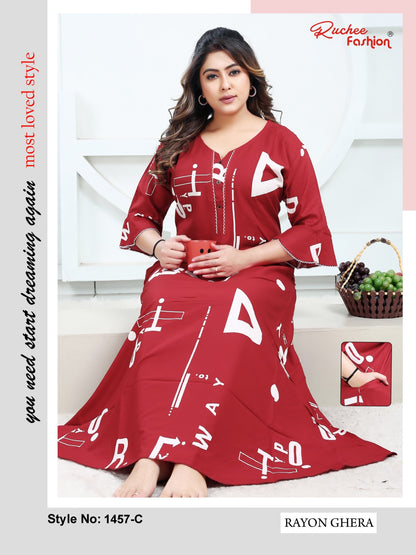 Rayon Ghera 2301 Ruchee Fashion Night Gowns Supplier