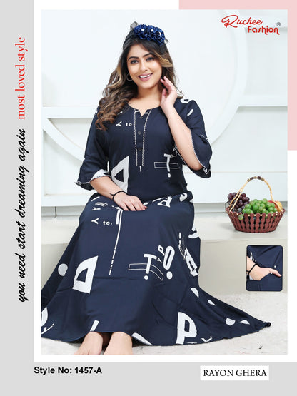 Rayon Ghera 2301 Ruchee Fashion Night Gowns Supplier