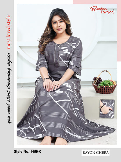Rayon Ghera 2301 Ruchee Fashion Night Gowns Supplier