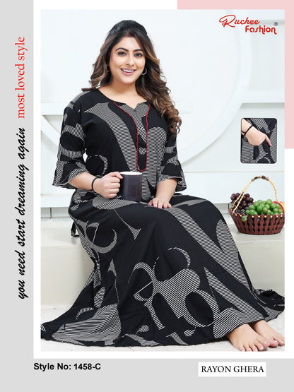 Rayon Ghera 2301 Ruchee Fashion Night Gowns Supplier