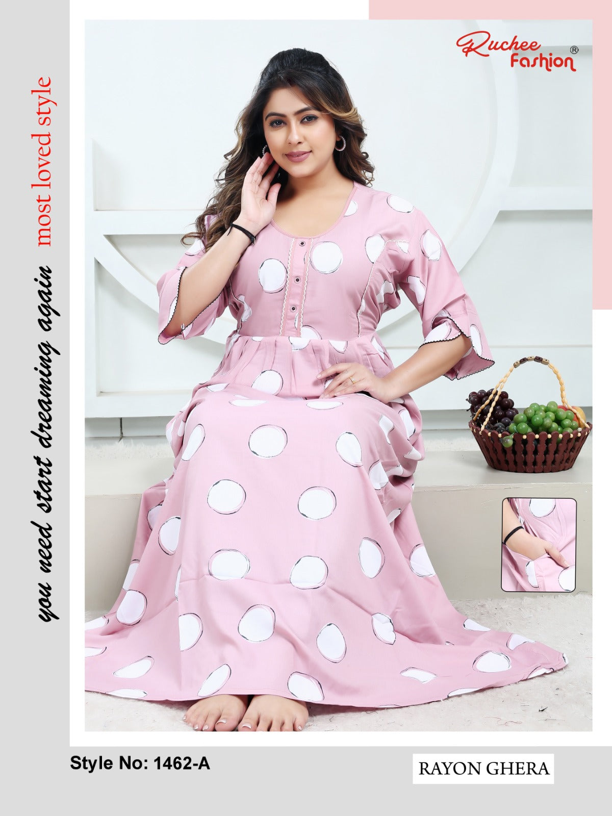 Rayon Ghera 2301 Ruchee Fashion Night Gowns Supplier
