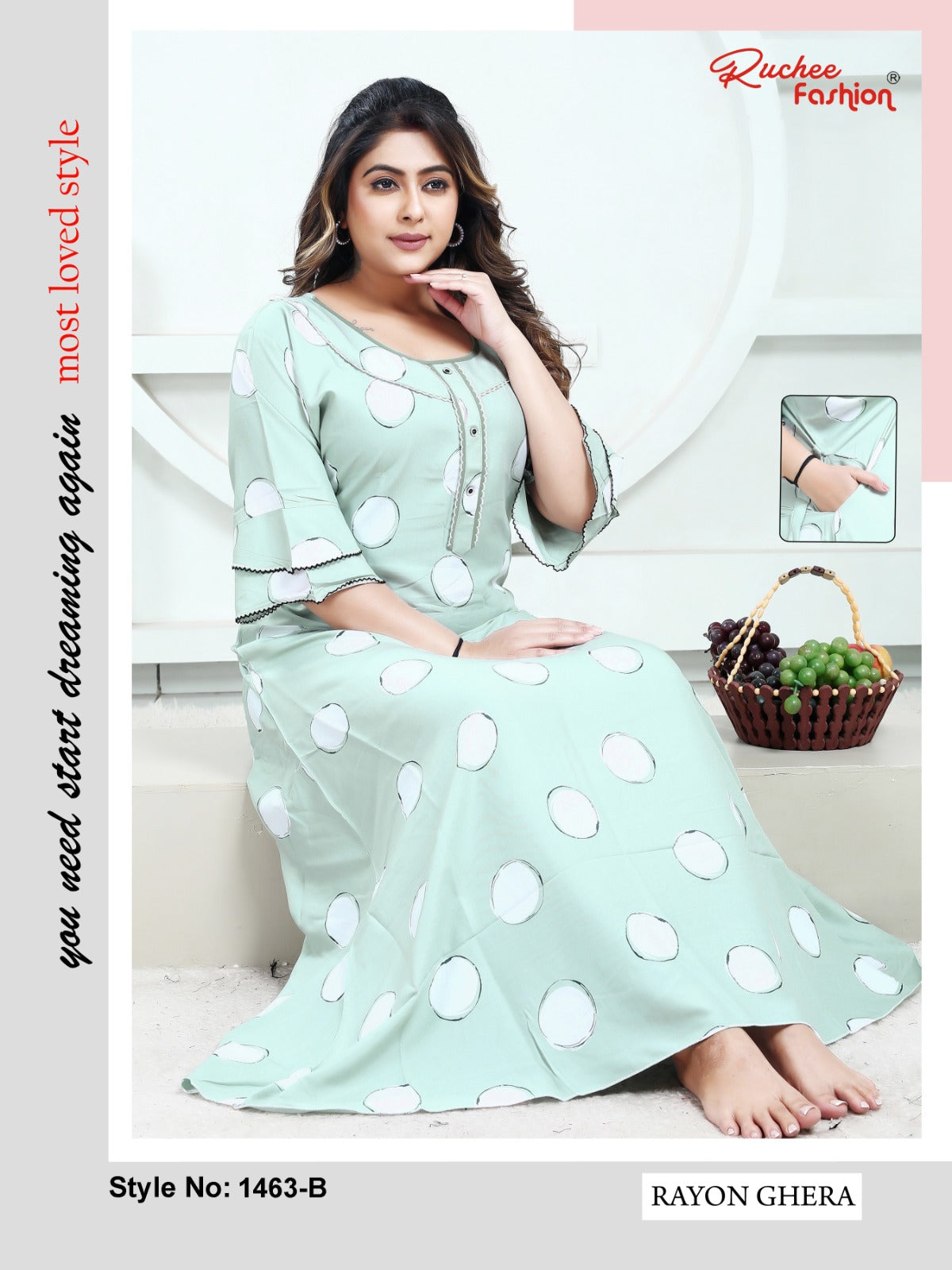 Rayon Ghera 2301 Ruchee Fashion Night Gowns Supplier