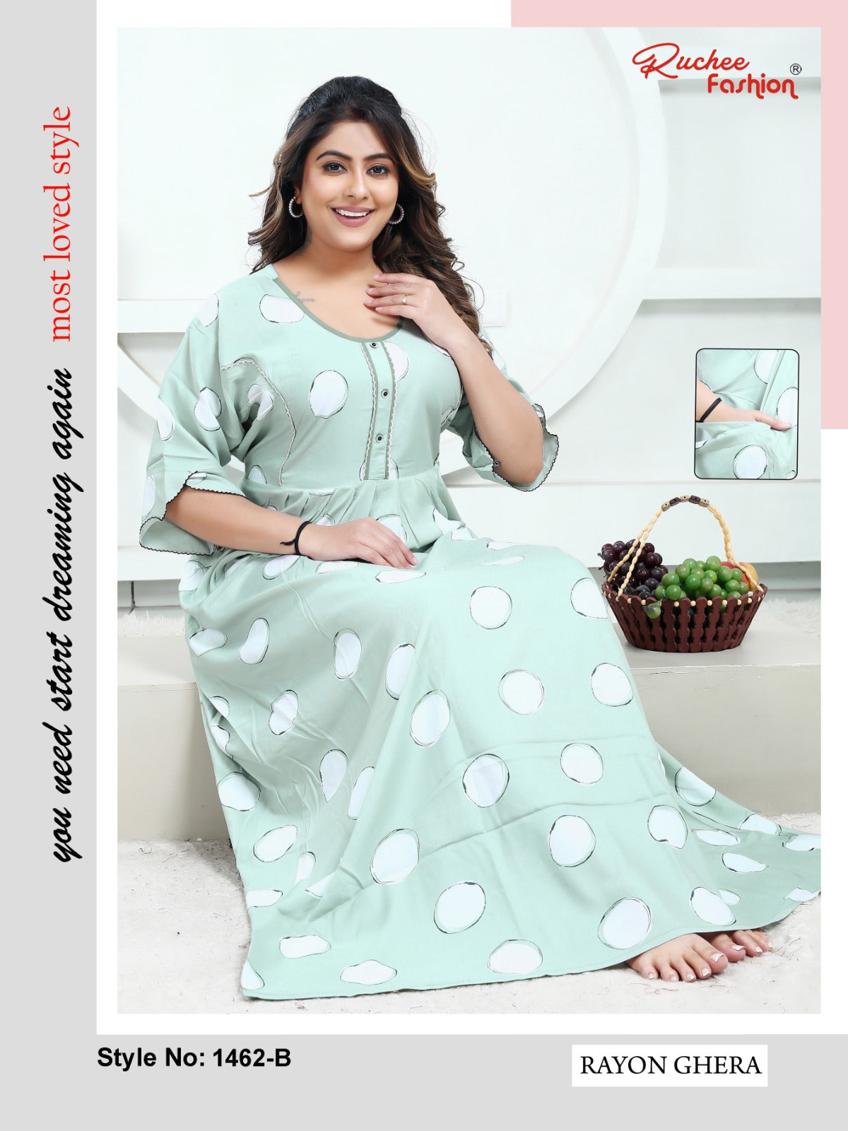 Rayon Ghera 2301 Ruchee Fashion Night Gowns Supplier