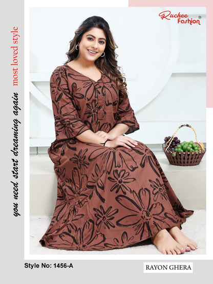 Rayon Ghera 2301 Ruchee Fashion Night Gowns Supplier