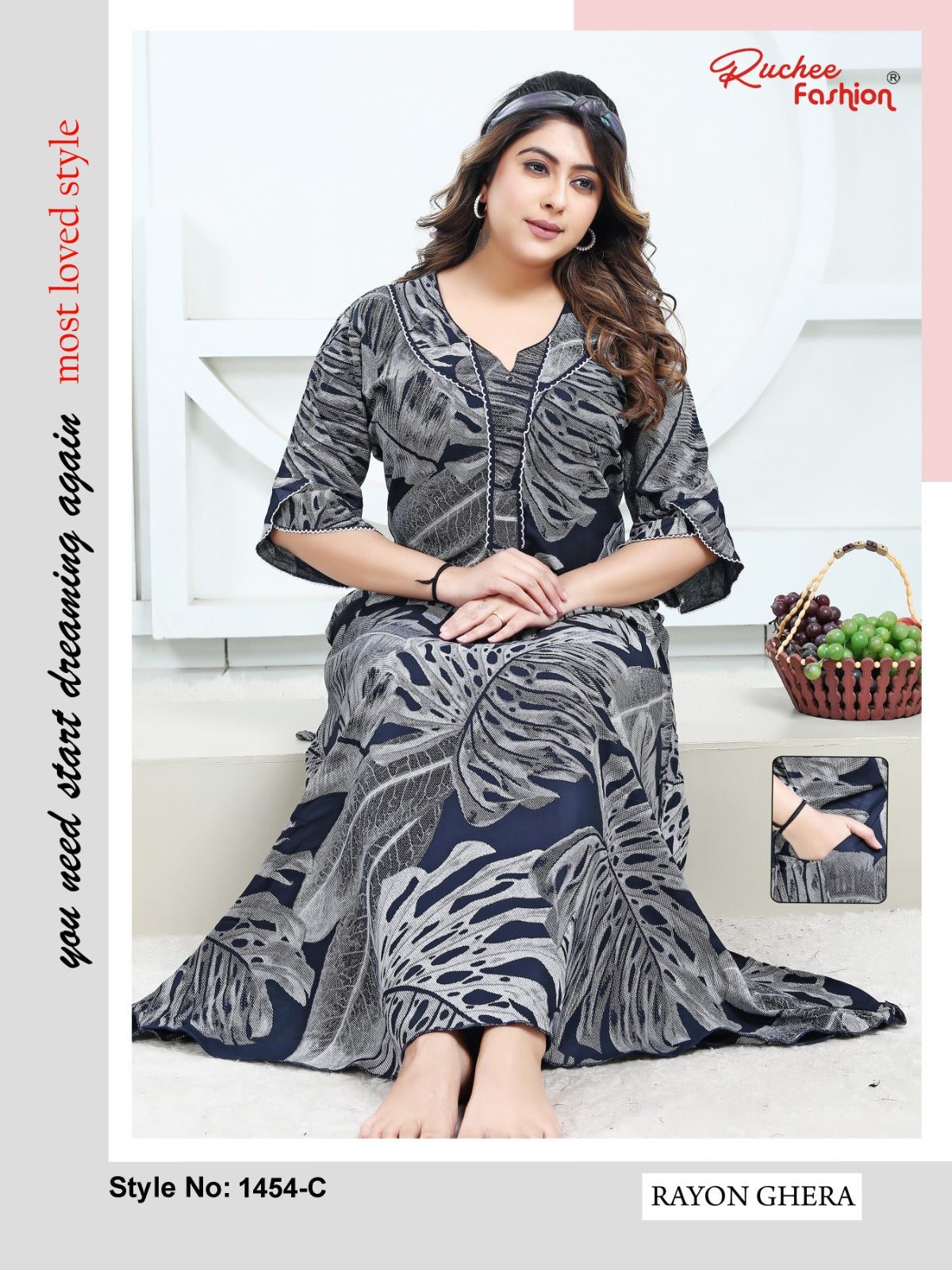 Rayon Ghera 2301 Ruchee Fashion Night Gowns Supplier
