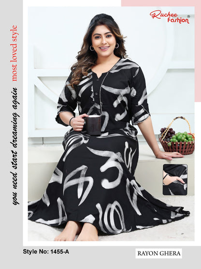 Rayon Ghera 2301 Ruchee Fashion Night Gowns Supplier