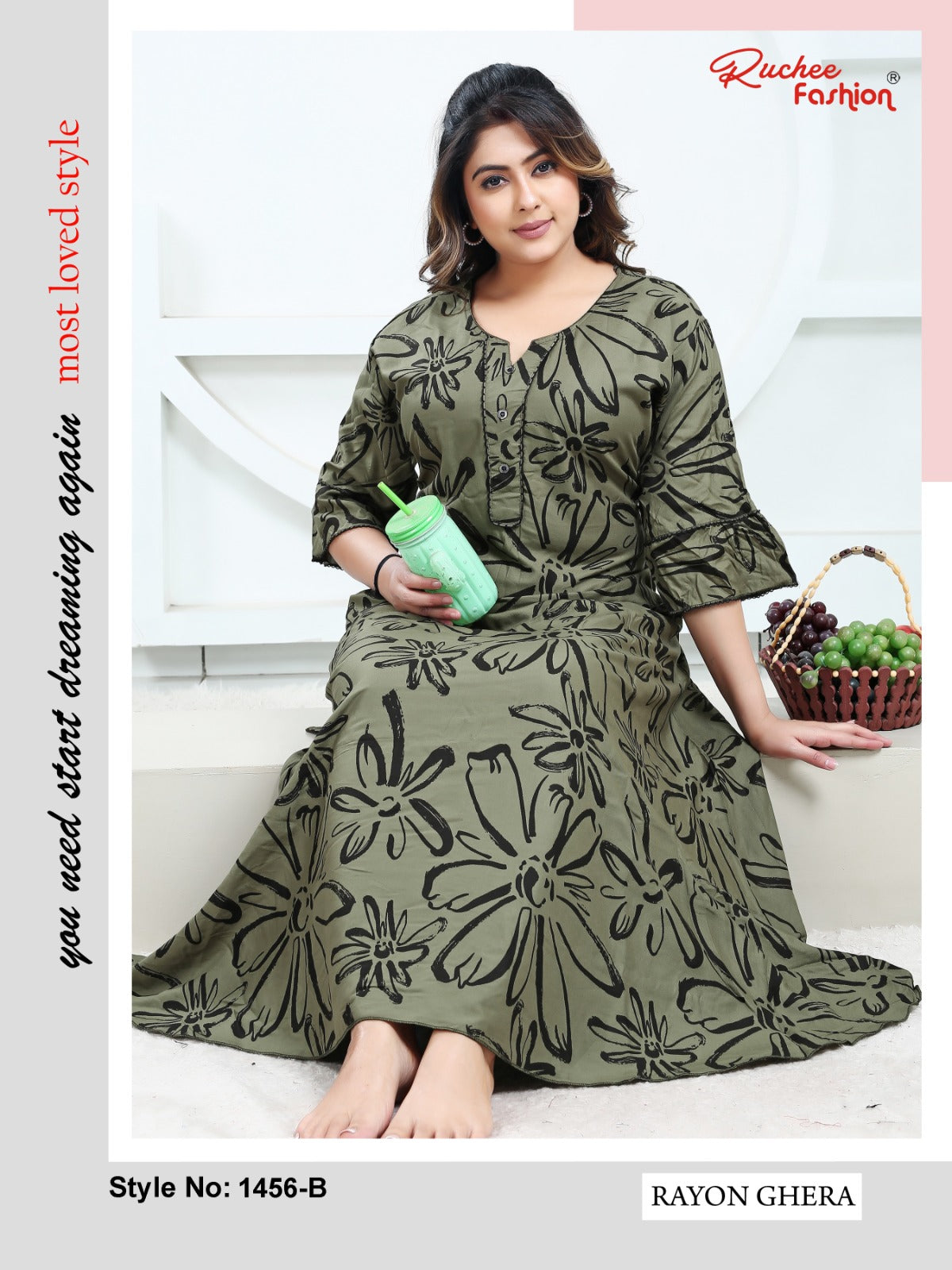 Rayon Ghera 2301 Ruchee Fashion Night Gowns Supplier