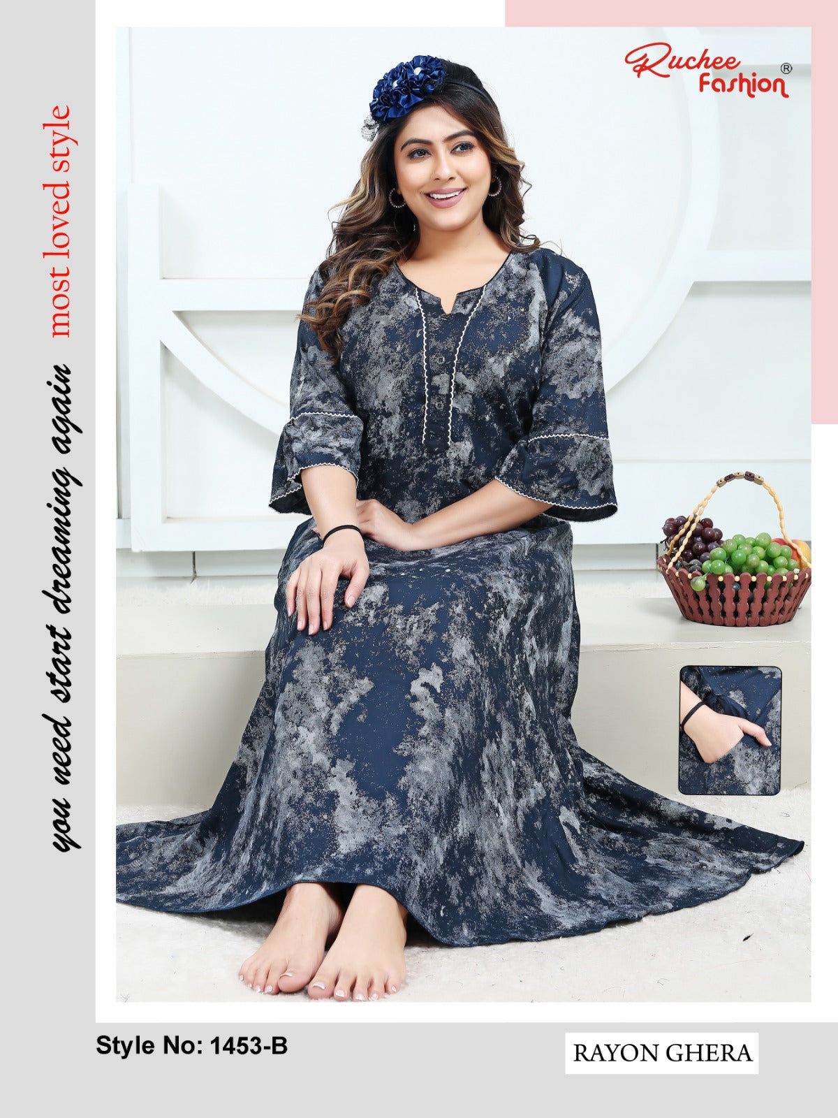 Rayon Ghera 2301 Ruchee Fashion Night Gowns Supplier