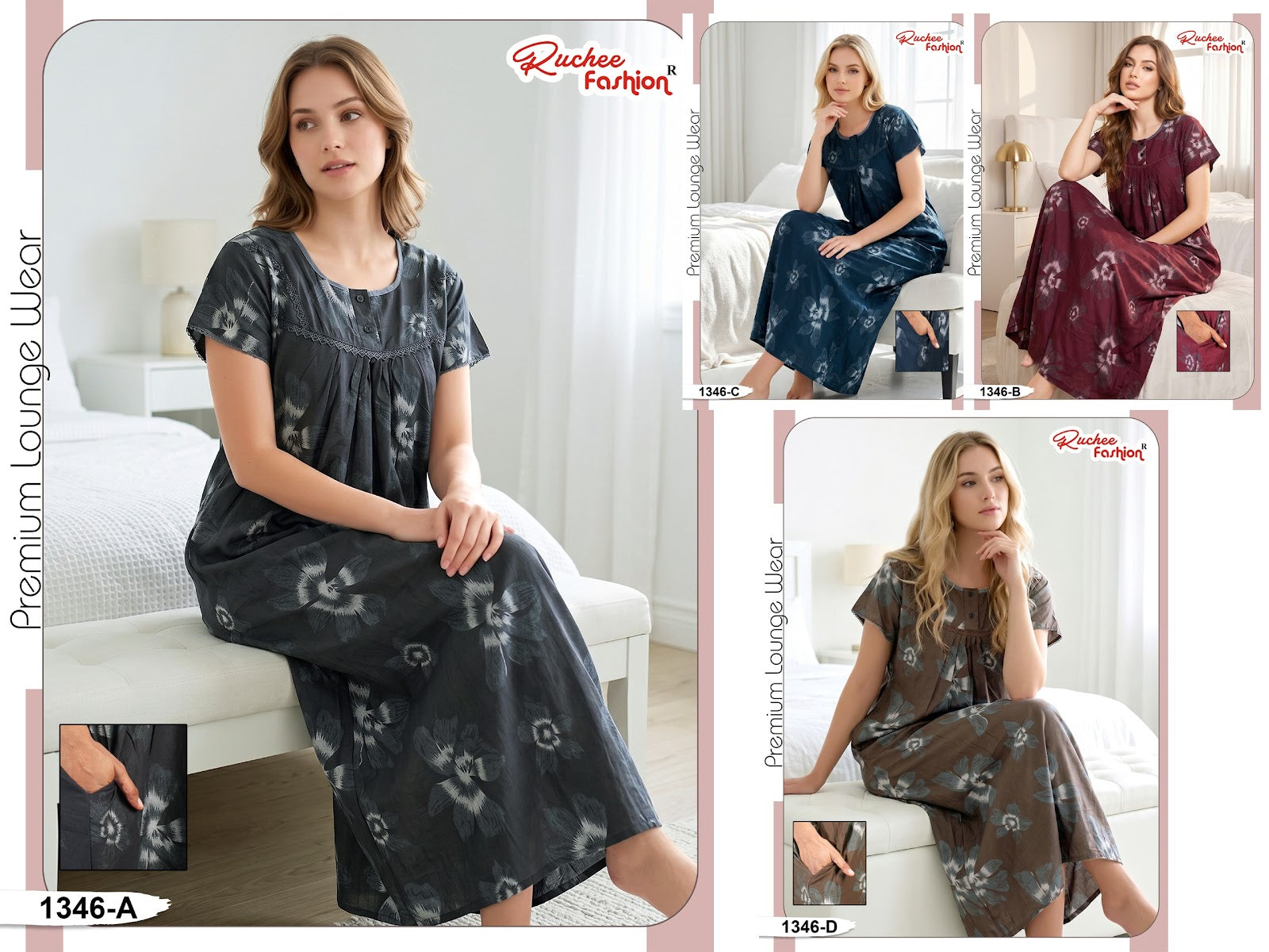 Rayon Gpo 0809 Ruchee Fashion Night Gowns Manufacturer Ahmedabad
