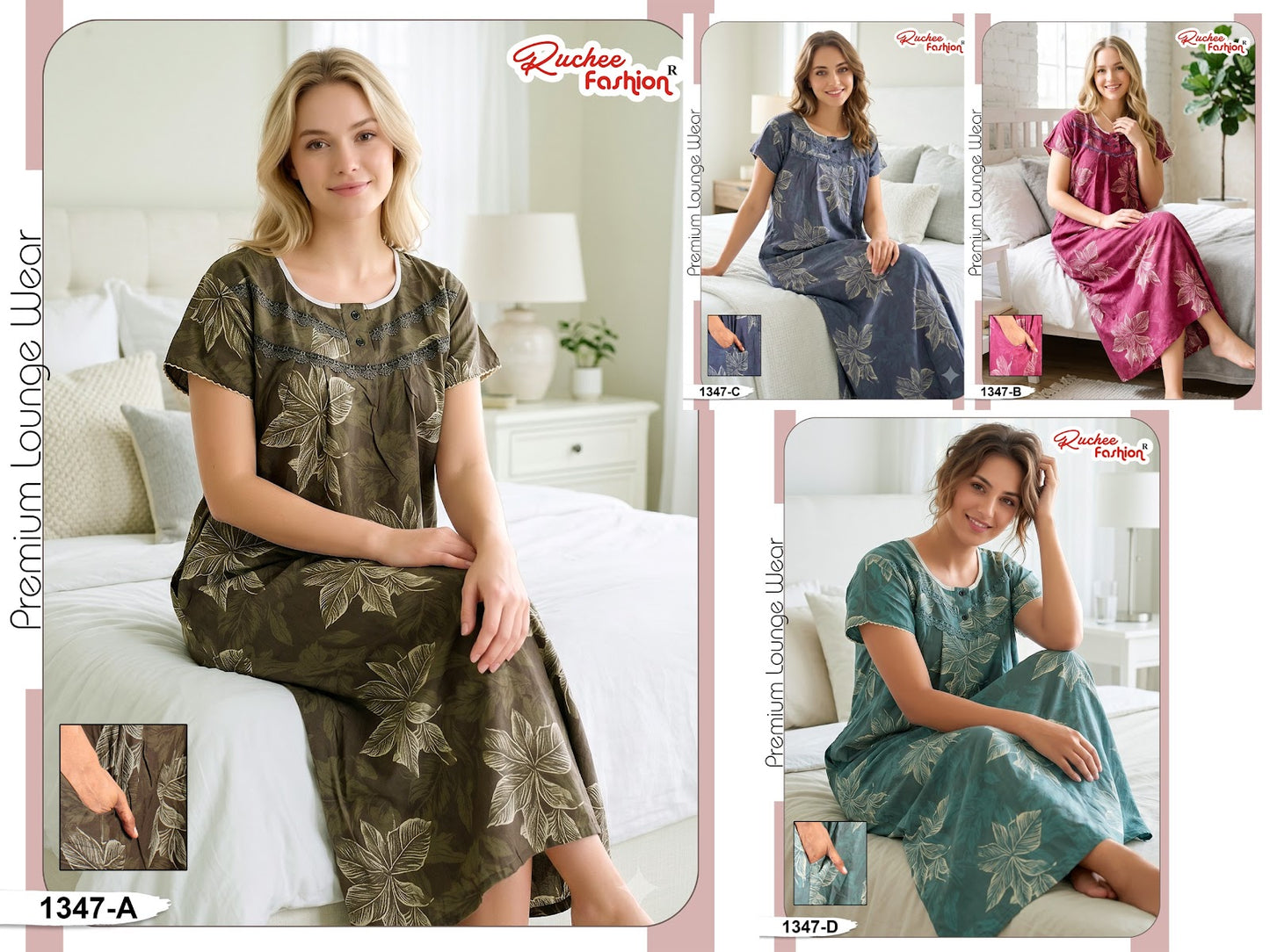 Rayon Gpo 0809 Ruchee Fashion Night Gowns Manufacturer Ahmedabad