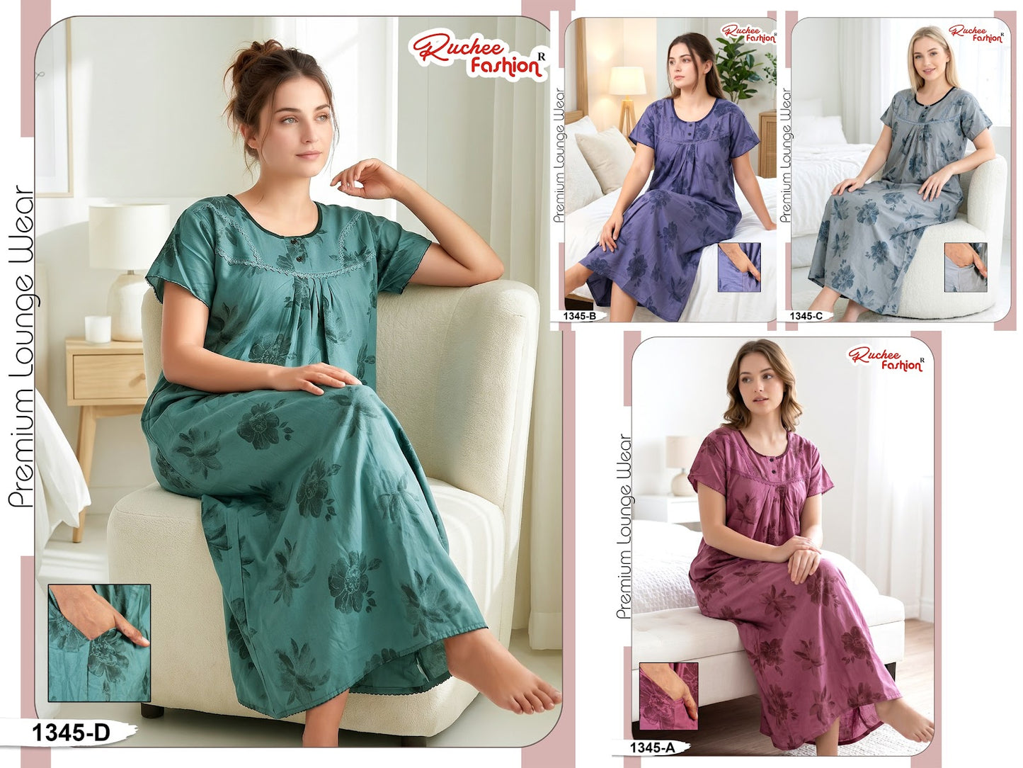 Rayon Gpo 0809 Ruchee Fashion Night Gowns Manufacturer Ahmedabad