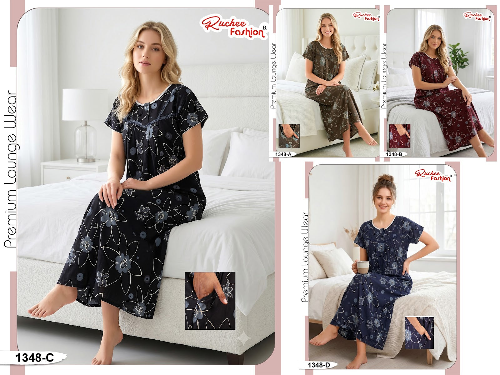 Rayon Gpo 0809 Ruchee Fashion Night Gowns Manufacturer Ahmedabad