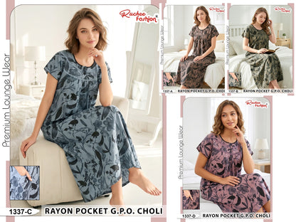Rayon Gpo 0809 Ruchee Fashion Night Gowns Manufacturer Ahmedabad
