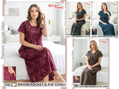 Rayon Gpo 0809 Ruchee Fashion Night Gowns Manufacturer Ahmedabad