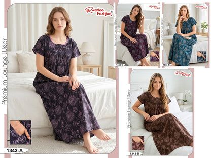 Rayon Gpo 0809 Ruchee Fashion Night Gowns Manufacturer Ahmedabad