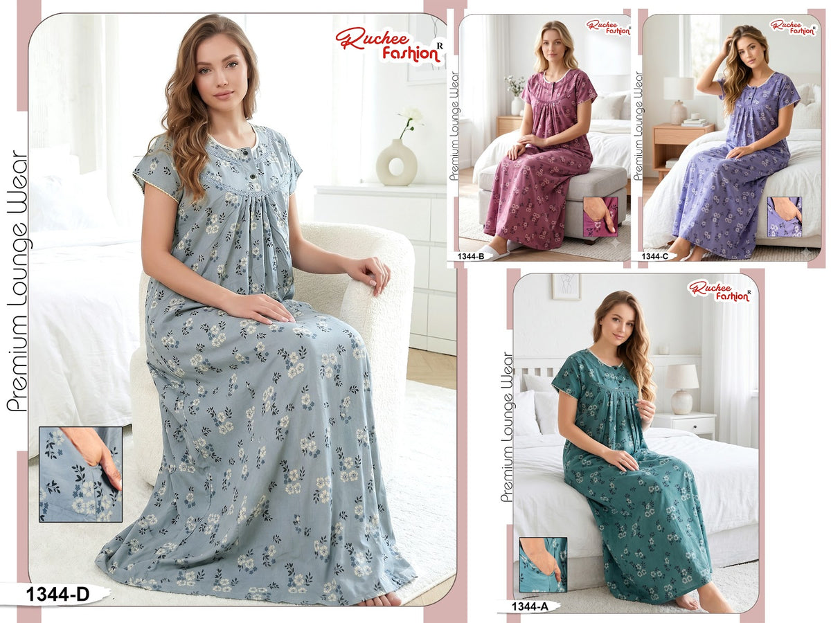 Rayon Gpo 0809 Ruchee Fashion Night Gowns Manufacturer Ahmedabad