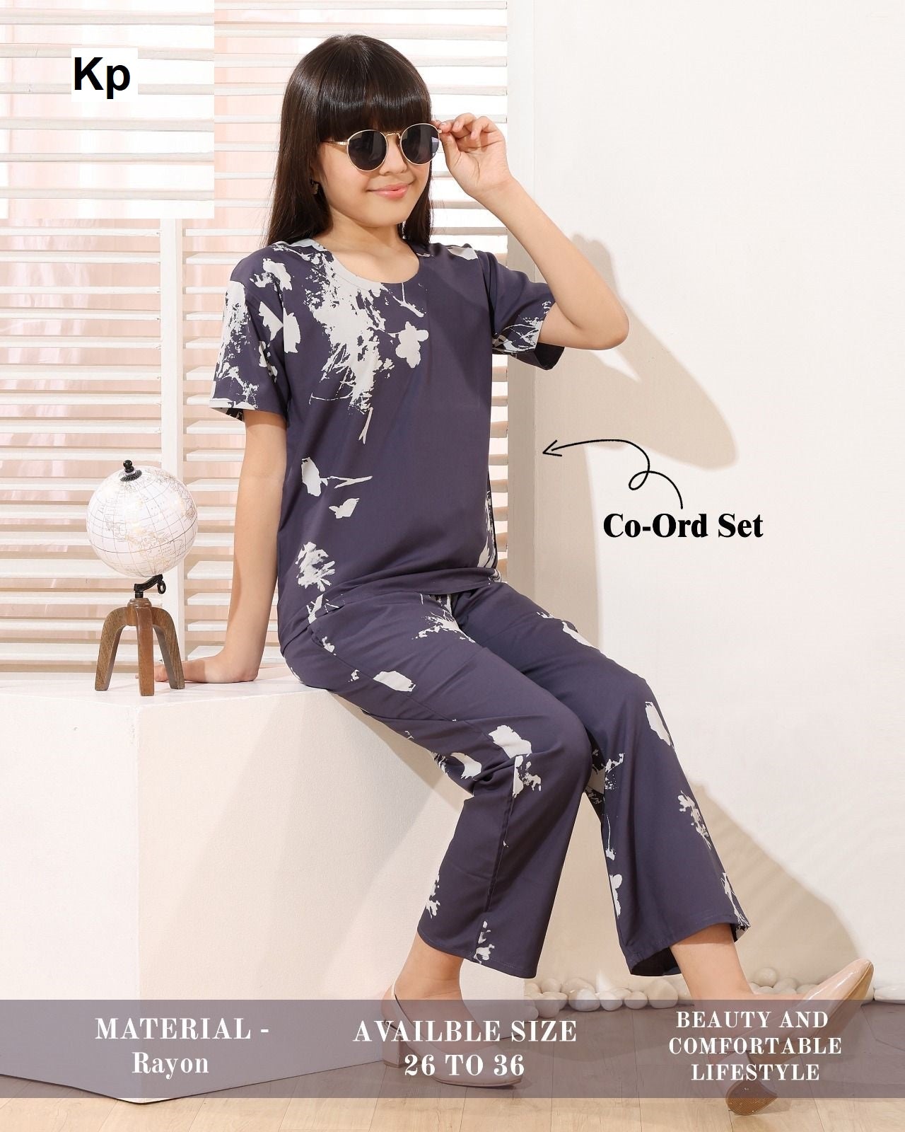 Rayon Kp Girls Co Ord Set Supplier India