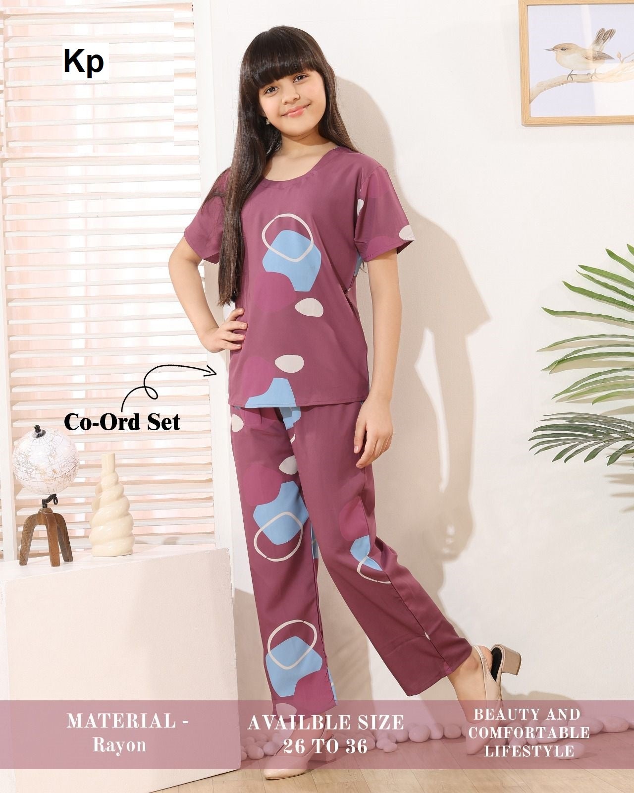 Rayon Kp Girls Co Ord Set Supplier India