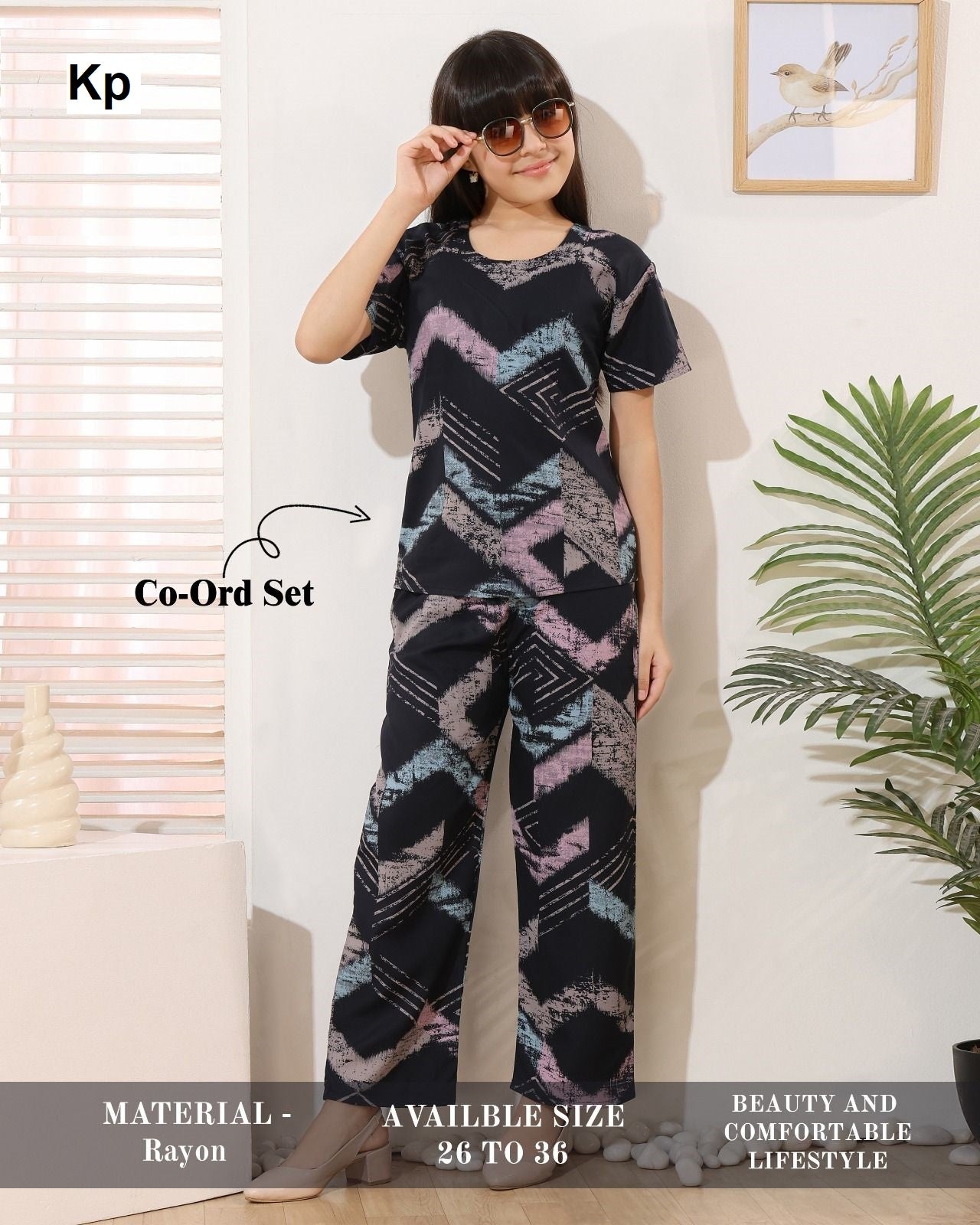 Rayon Kp Girls Co Ord Set Supplier India