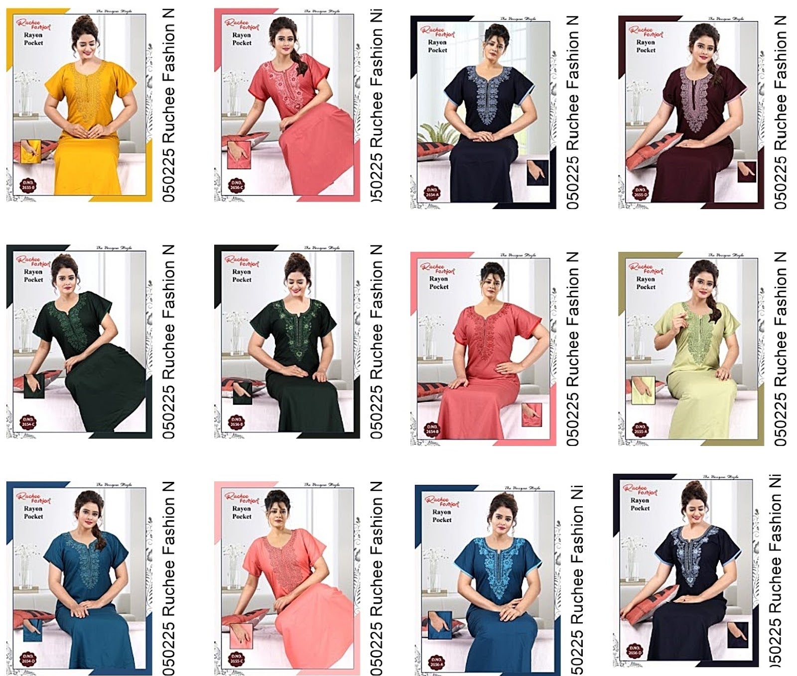 Rayon Pocket 050225 Ruchee Fashion Night Gowns Wholesale Price