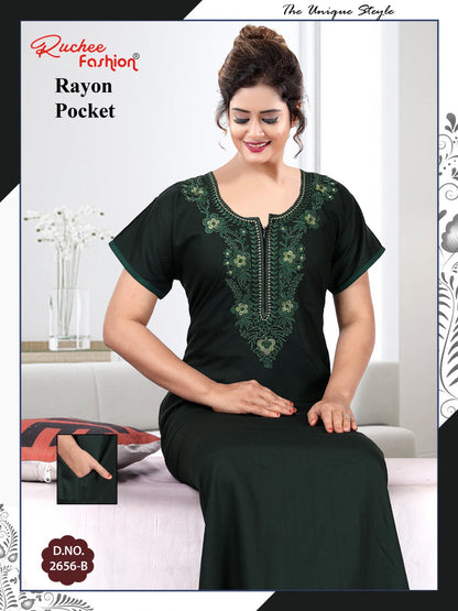 Rayon Pocket 050225 Ruchee Fashion Night Gowns Wholesale Price