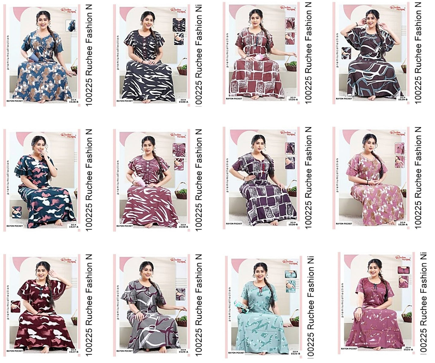 Rayon Pocket 100225 Ruchee Fashion Night Gowns Supplier India