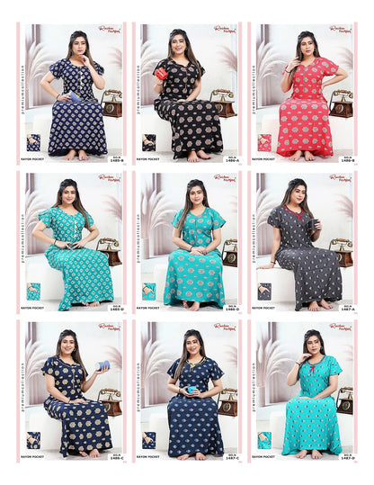 Rayon Pocket 160125 Ruchee Fashion Night Gowns Wholesaler