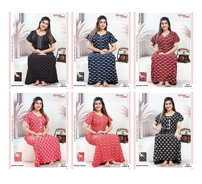 Rayon Pocket 160125 Ruchee Fashion Night Gowns Wholesaler