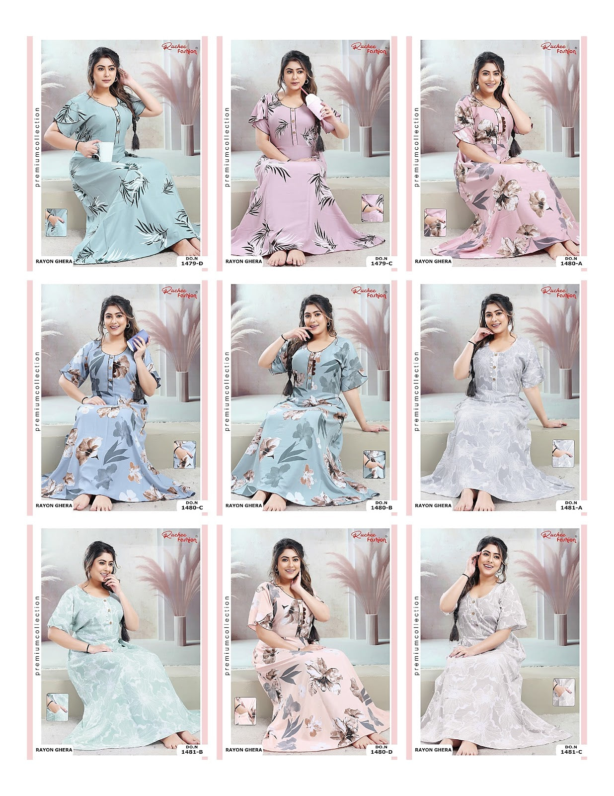 Rayon Pocket 170125 Ruchee Fashion Night Gowns Manufacturer Ahmedabad