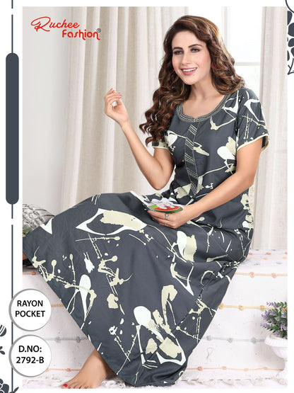 रेयॉन पॉकेट 170325 रुची फैशन नाइट गाउन थोक विक्रेता गुजरात