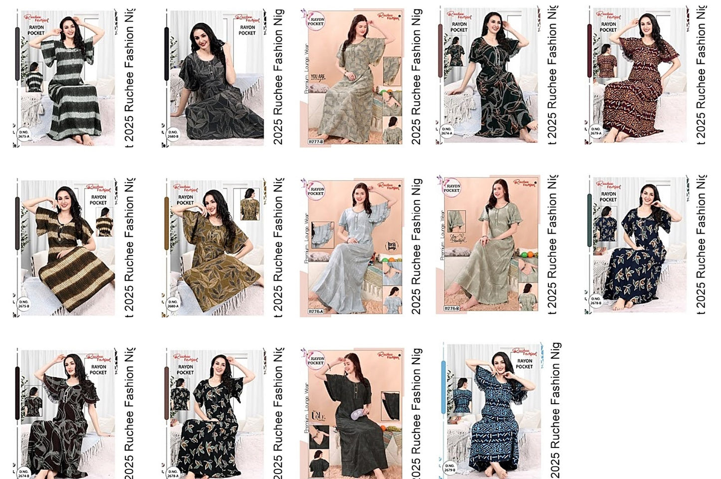 Rayon Pocket 2025 Ruchee Fashion Night Gowns Supplier India