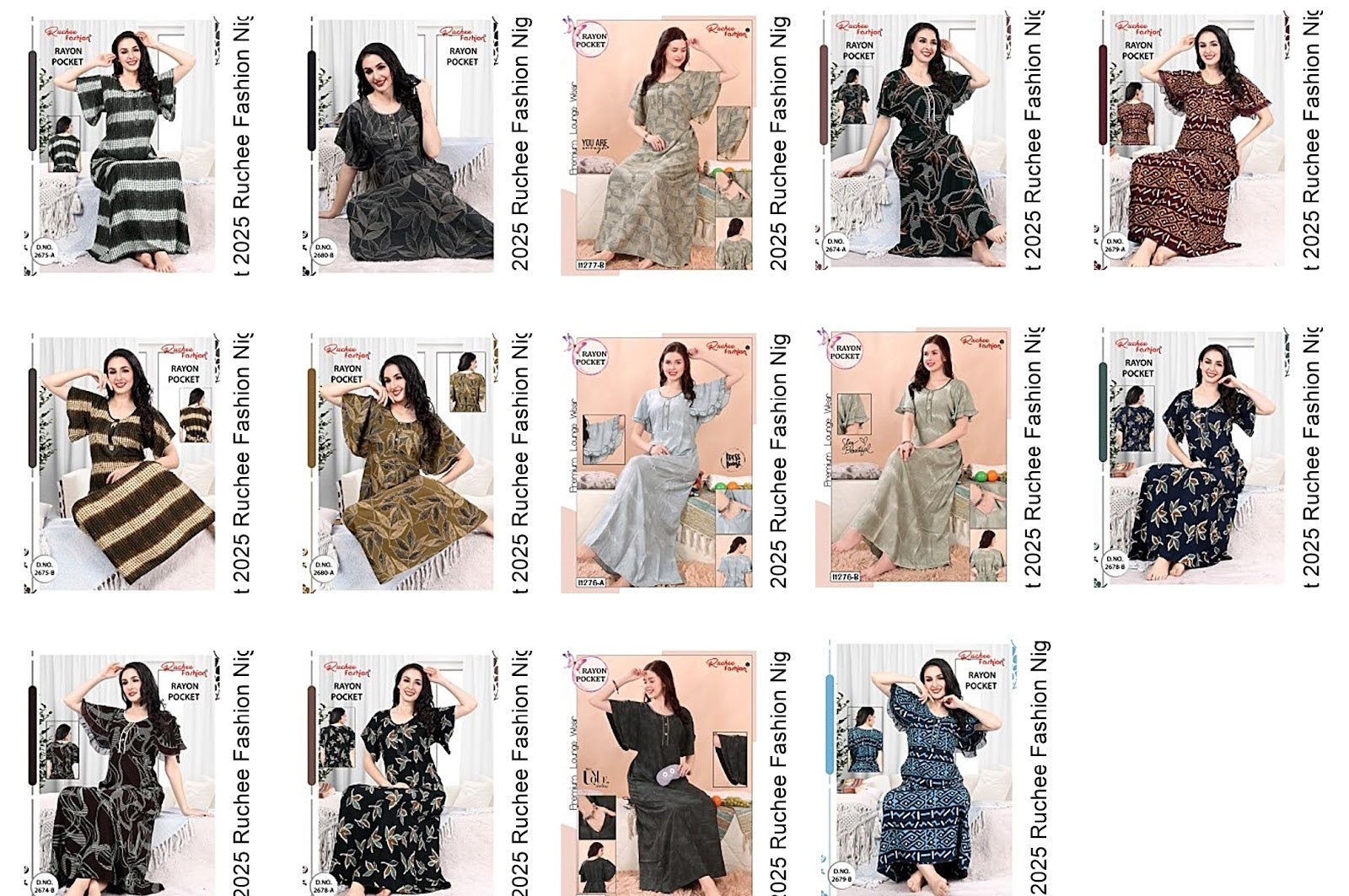 Rayon Pocket 2025 Ruchee Fashion Night Gowns Supplier India