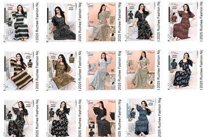 Rayon Pocket 2025 Ruchee Fashion Night Gowns Supplier India