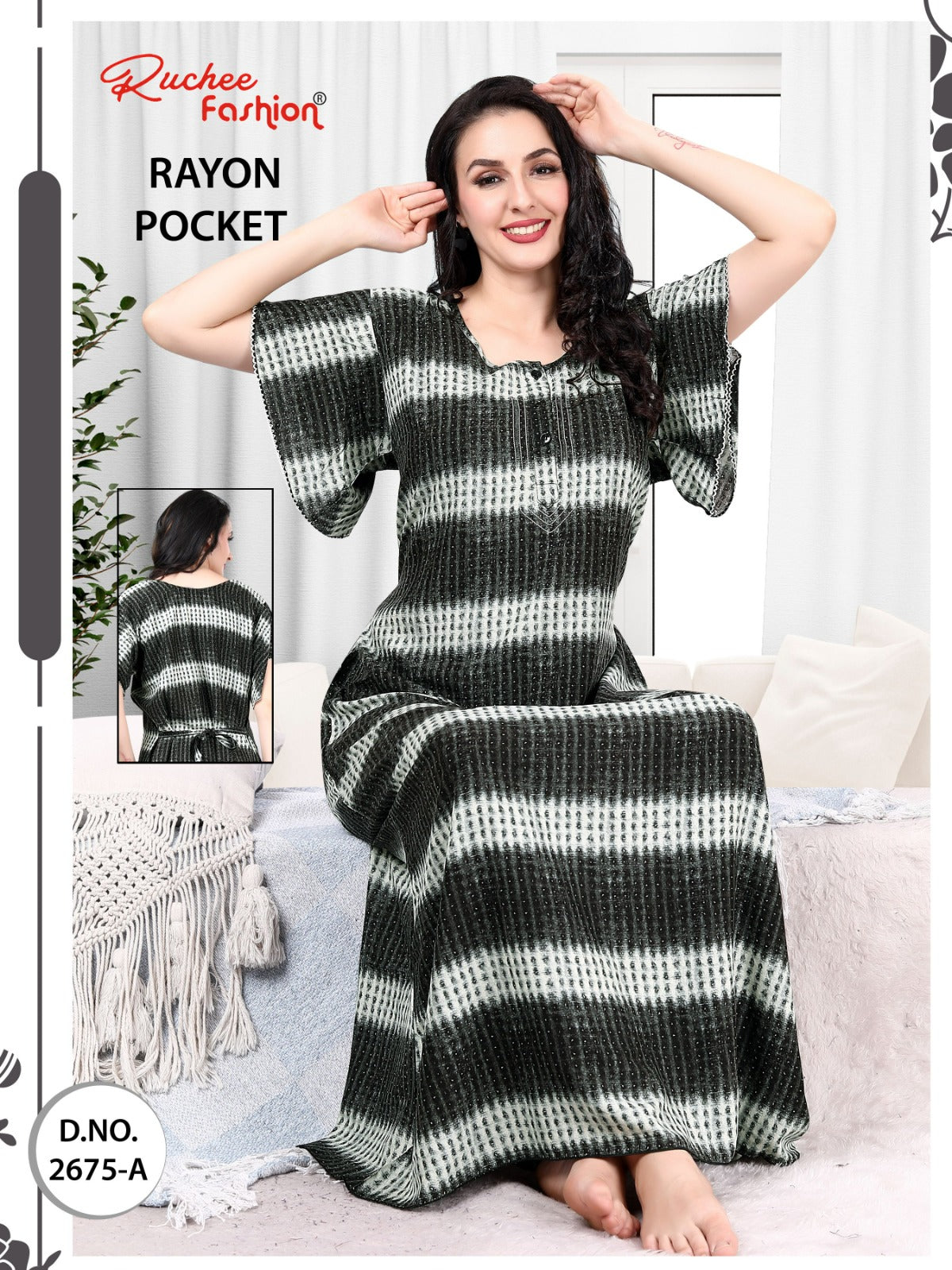 Rayon Pocket 2025 Ruchee Fashion Night Gowns Supplier India