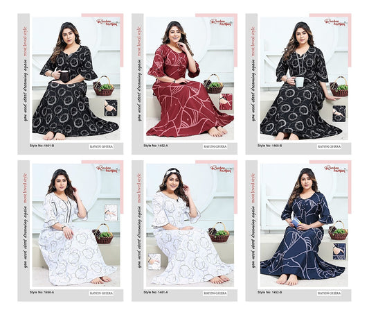 Rayon Pocket 2301 Ruchee Fashion Night Gowns Exporter