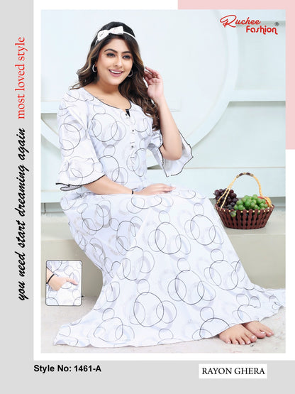 Rayon Pocket 2301 Ruchee Fashion Night Gowns Exporter