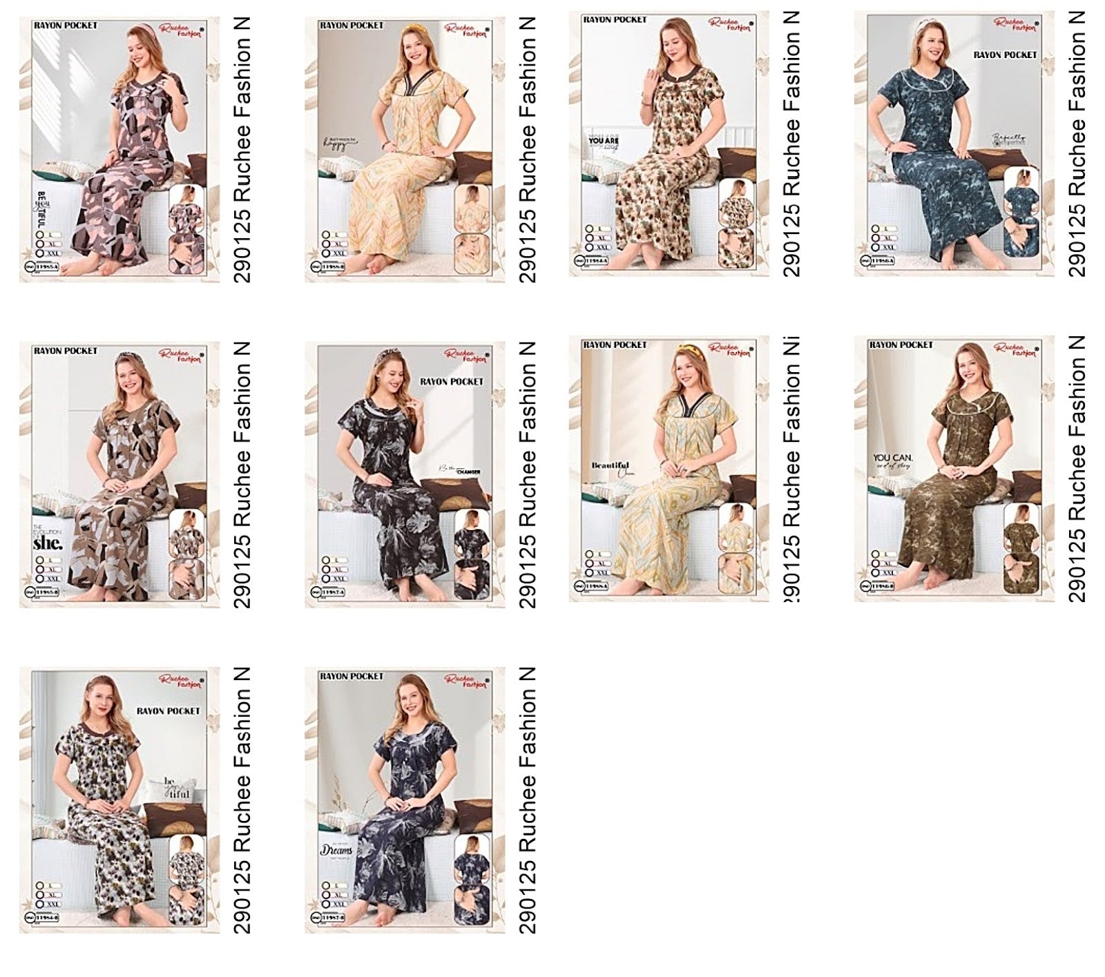 Rayon Pocket 290125 Ruchee Fashion Night Gowns Exporter India