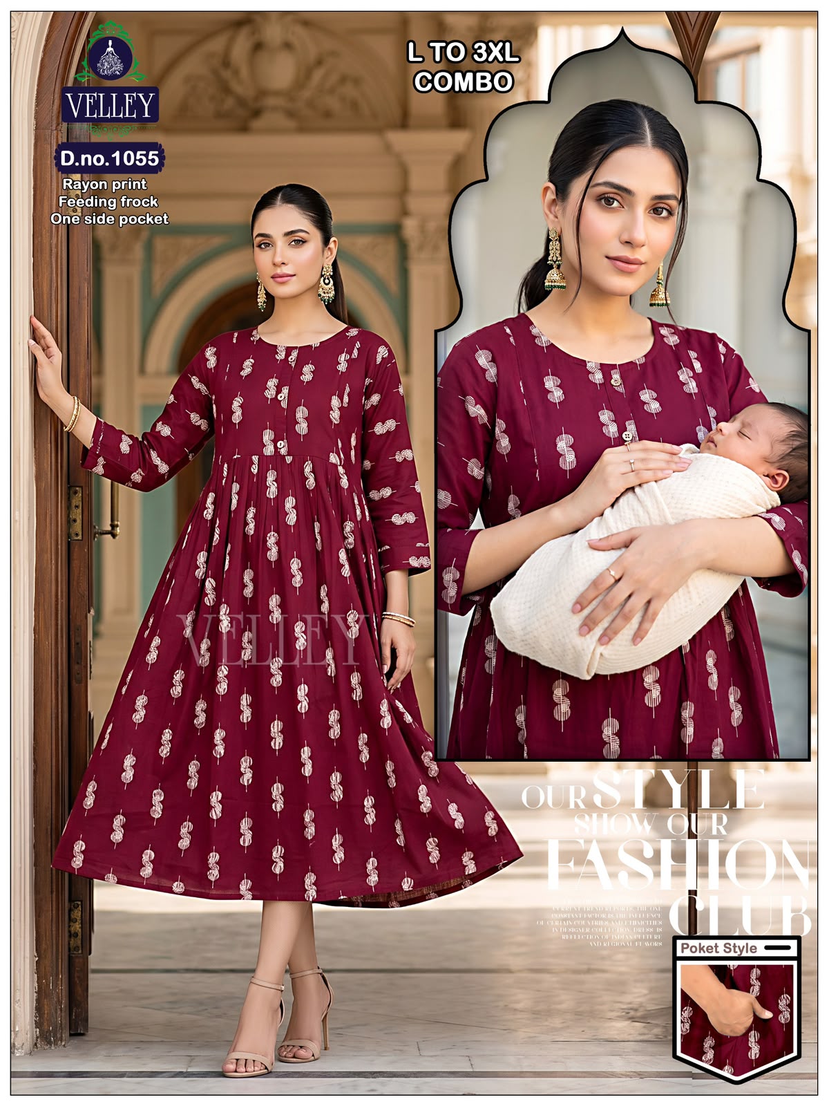 Rayon Print 2909 Velley Feeding Kurtis Exporter