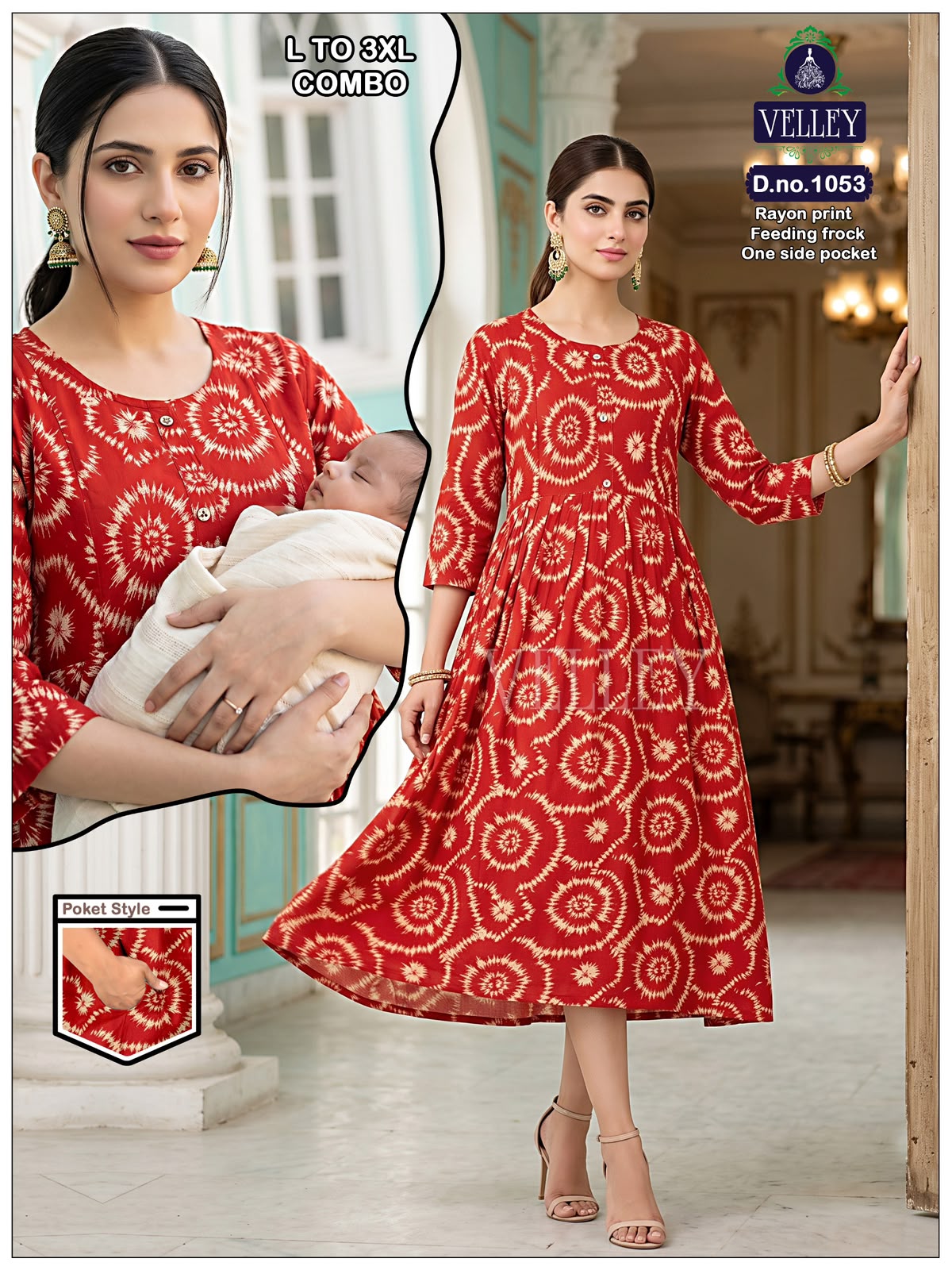 Rayon Print 2909 Velley Feeding Kurtis Exporter