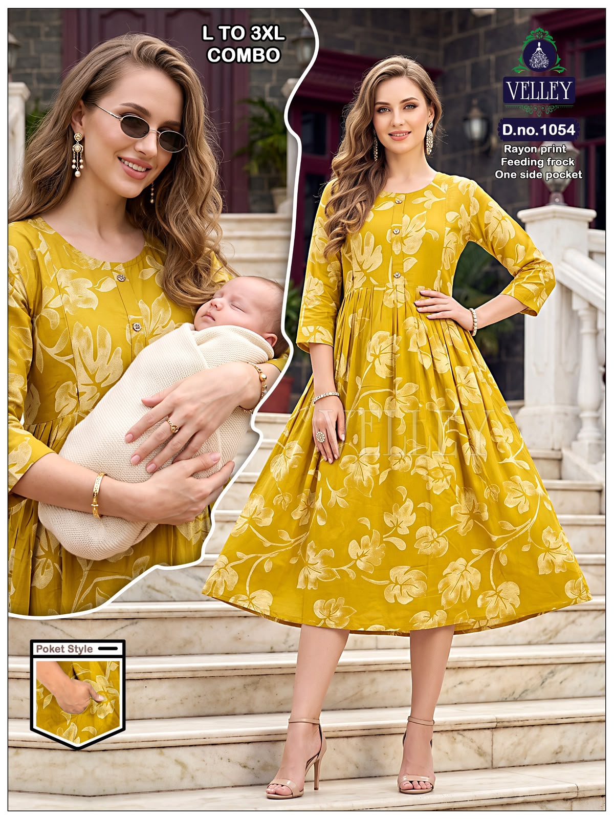 Rayon Print 2909 Velley Feeding Kurtis Exporter