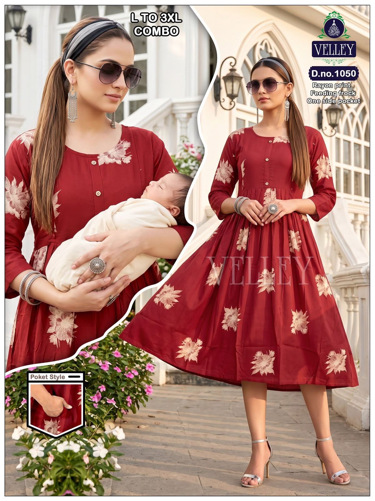 Rayon Print 2909 Velley Feeding Kurtis Exporter