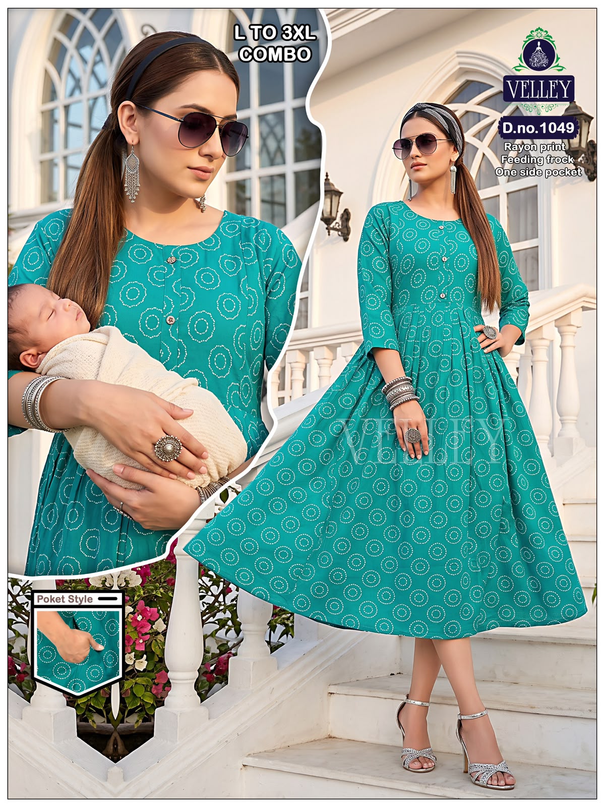 Rayon Print 2909 Velley Feeding Kurtis Exporter